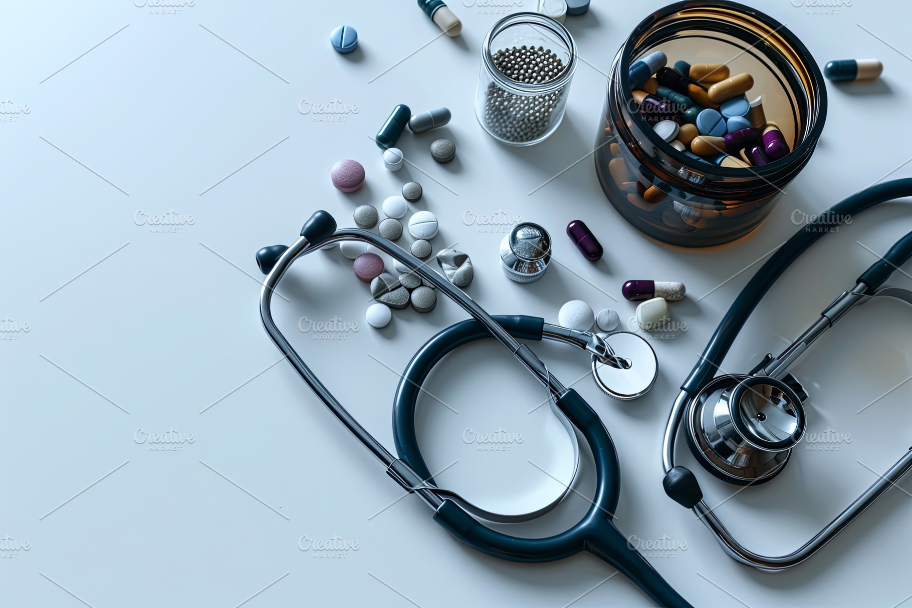 Top view doctor medical stethoscope, a Health & Medical Photo by Pixeness Studio