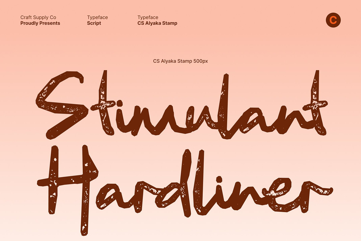 CS Alyaka Stamp, a Handwritten Font by Craft Supply Co. (Photo 4 of 8)