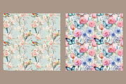 Seamless Pastel Floral Pattern, a Background Graphic by HoneyBunnyDigital (Thumbnail 4 of 7)