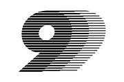 Number 9 speed motion lines logo, a Branding & Logo Template by Leksono (Thumbnail 2 of 2)