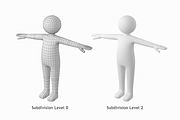 Stickman in T-Pose Prepared for Rig, a Characters & Person 3D Model by VK Studio (Thumbnail 2 of 7)