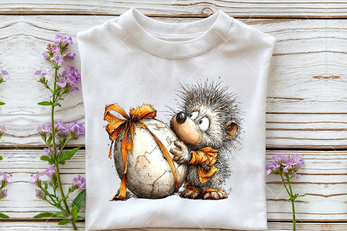 Funny Easter Hedgehog Clipart, an Illustration by OK Design (Photo 4 of 6)