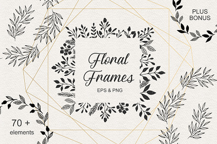 Set of floral frames & wreaths