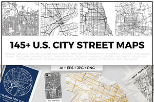 US City Street Map Bundle