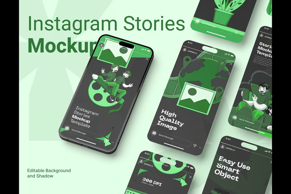 Instagram Stories Mockup, an Advertising Mockup by Se٧enStudio (Photo 3 of 3)