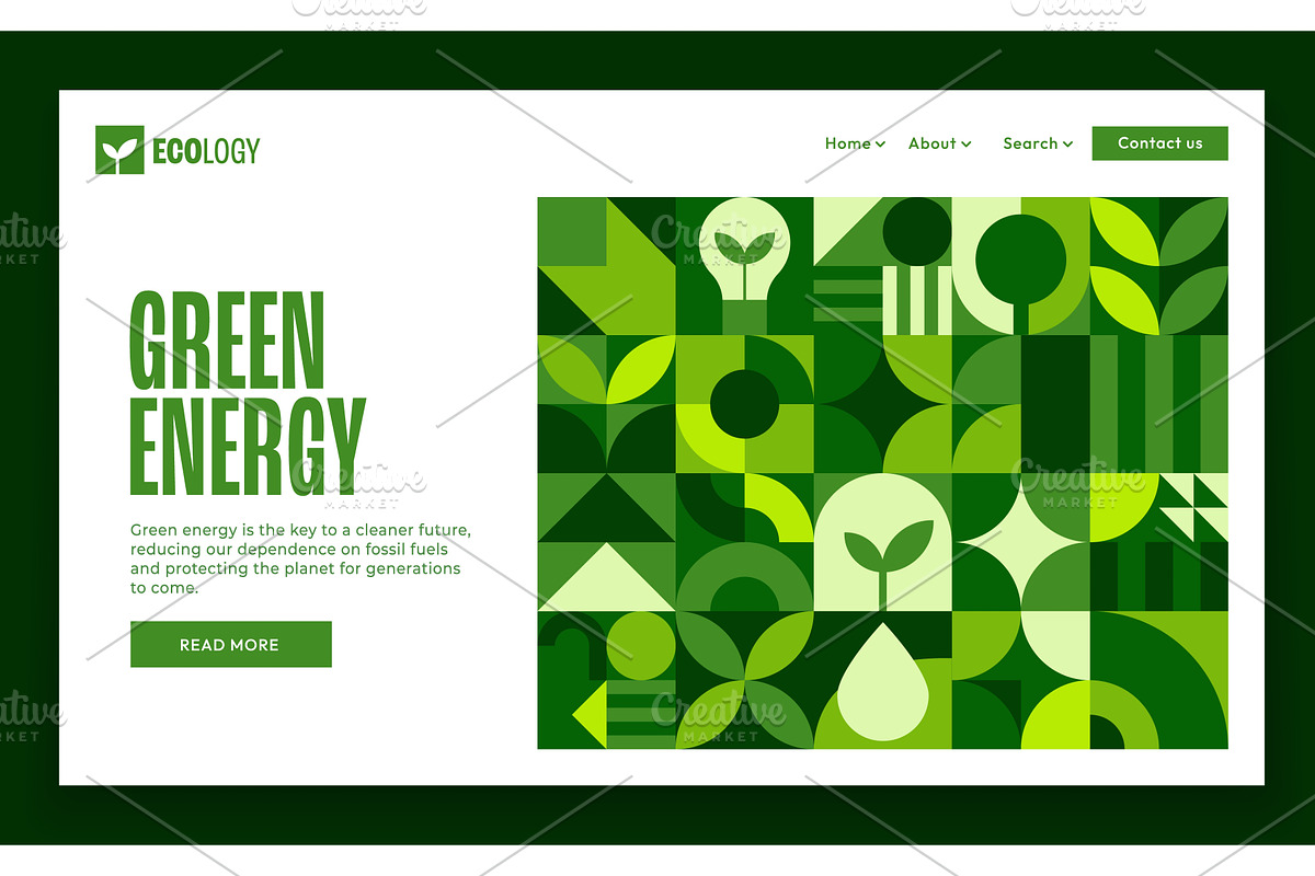 Ecology business landing page, a Decorative Illustration by Vector Tradition