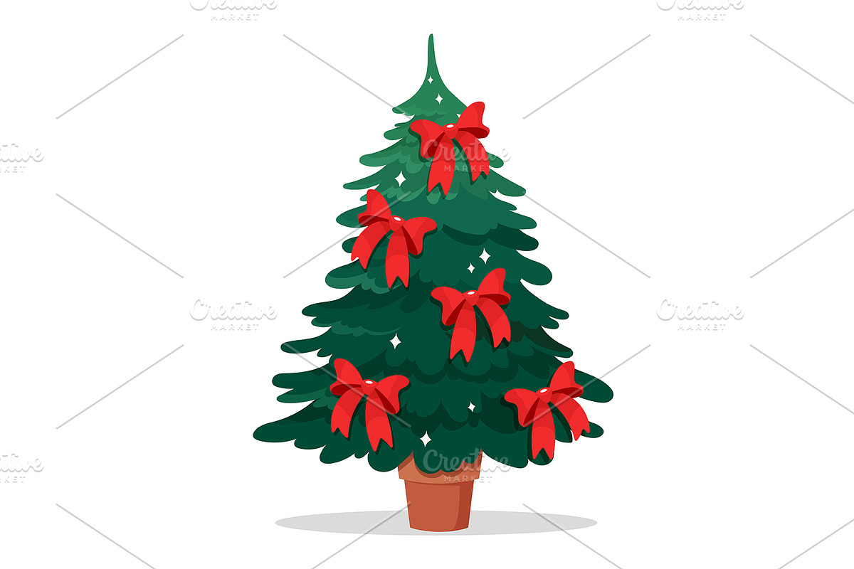 Decorated Christmas tree, an Object Illustration by Elen_Art