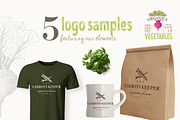 ORGANIC LOGO ELEMENTS – VEGETABLES, an Illustration by Friendly Label (Thumbnail 3 of 6)