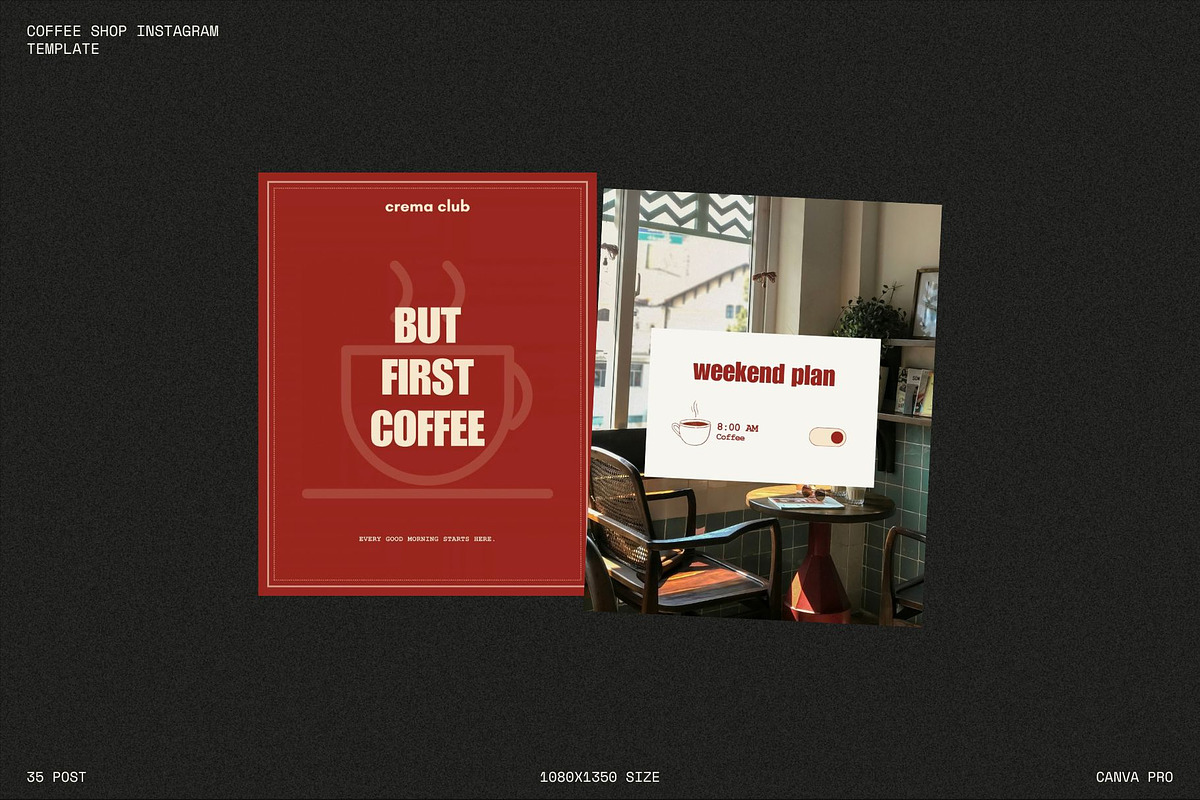 Canva Coffee Shop Instagram Template, a Social Media Template by Mia Branding Studio (Photo 2 of 4)