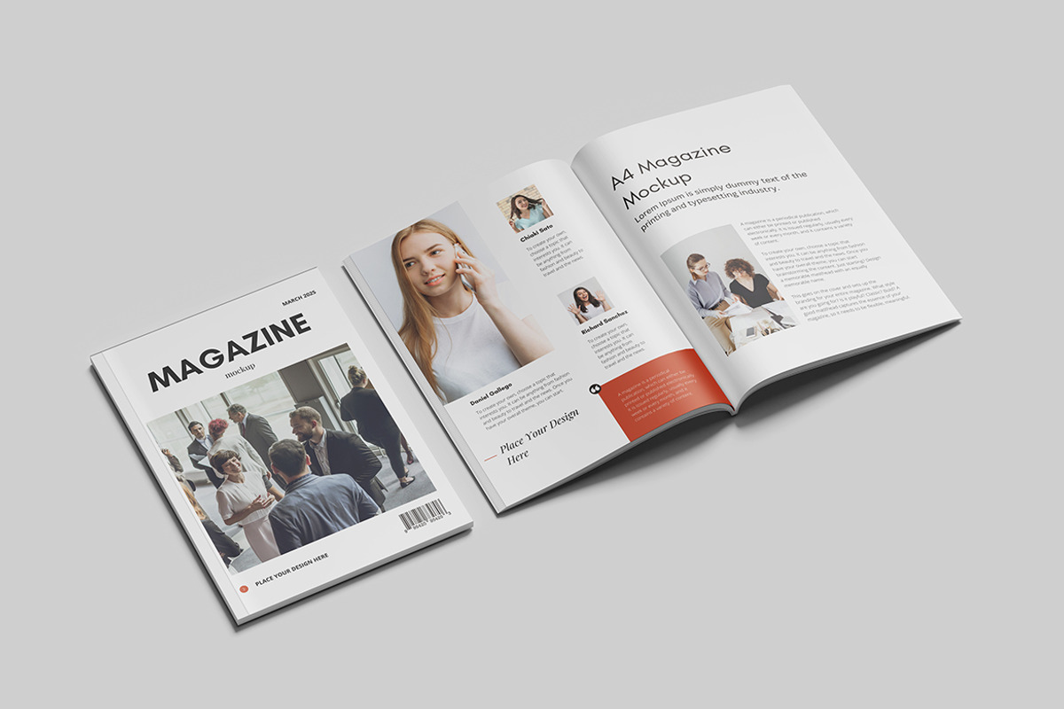 Realistic Magazine Mockup, a Books & Magazine Mockup by bimockup (Photo 4 of 6)