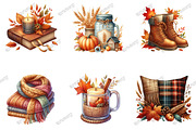 Cozy Fall Autumn Watercolor Clipart, an Illustration by designcity5 (Thumbnail 3 of 5)