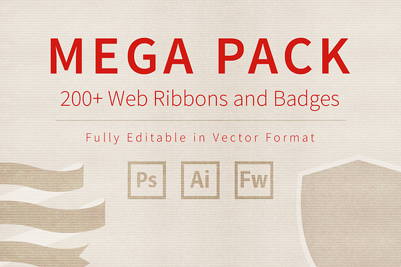 Mega Pack of Web Ribbons and Badges preview 6
