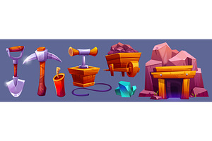 Coalmine entrance and mining, an Object Illustration by art PVP - market