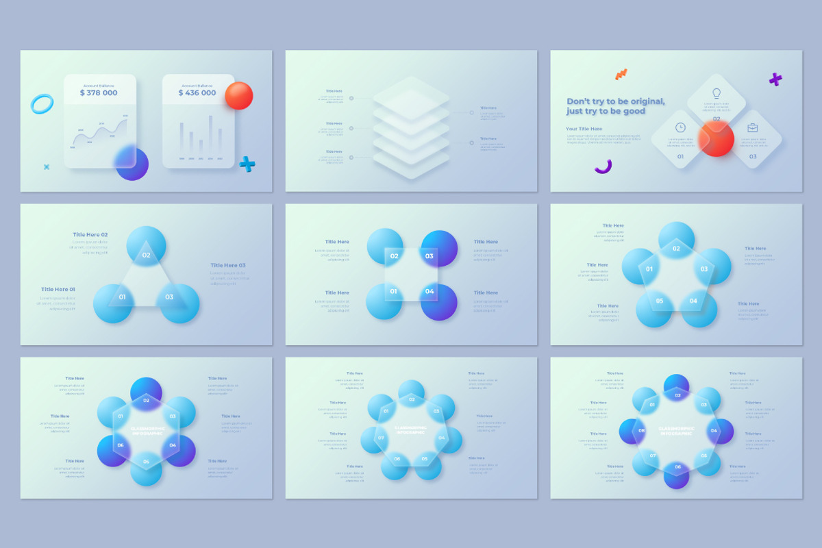 Glassmorphism PowerPoint Template, a Presentation Template by Abert (Photo 6 of 8)