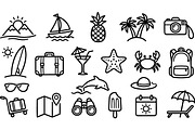 Summer Travel Icon Line Set, an Illustration by designvectx (Thumbnail 2 of 3)