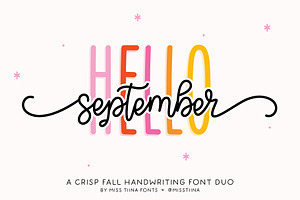 Hello September Font Duo