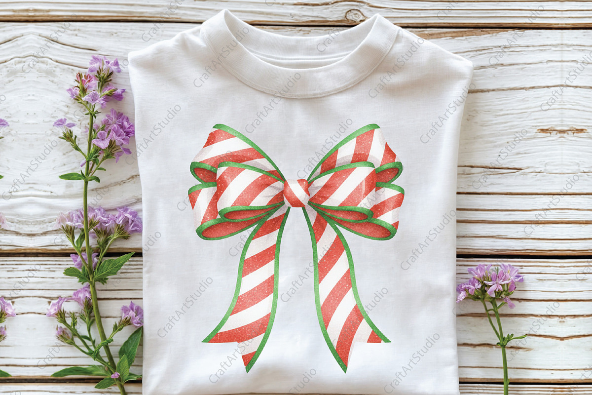 Christmas Coquette Bow PNG, an Illustration by CraftArtStudio (Photo 3 of 4)