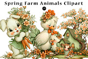 Spring Farm Animals Clipart Bundle, a Seasonal Illustration by CreationArt (Thumbnail 1 of 5)