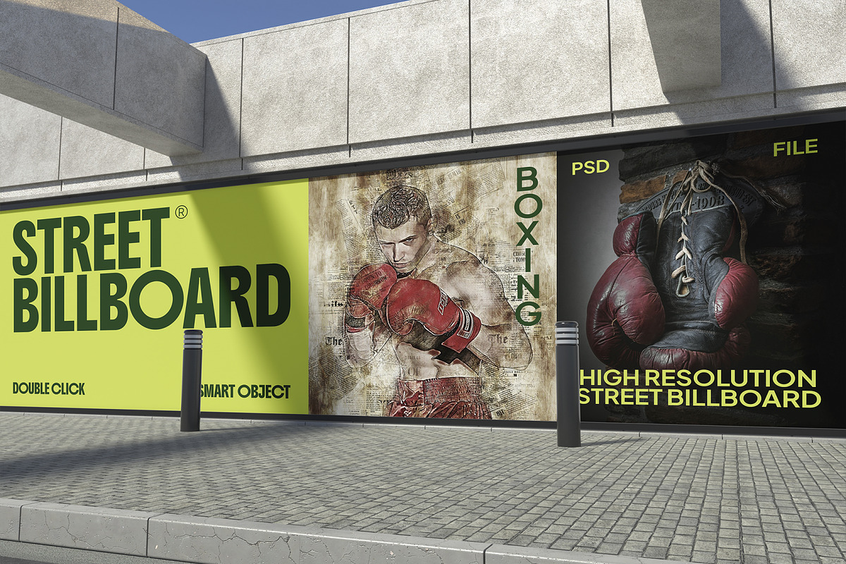 Street Billboard Mockup, an Advertising Mockup by Unerispace (Photo 5 of 5)