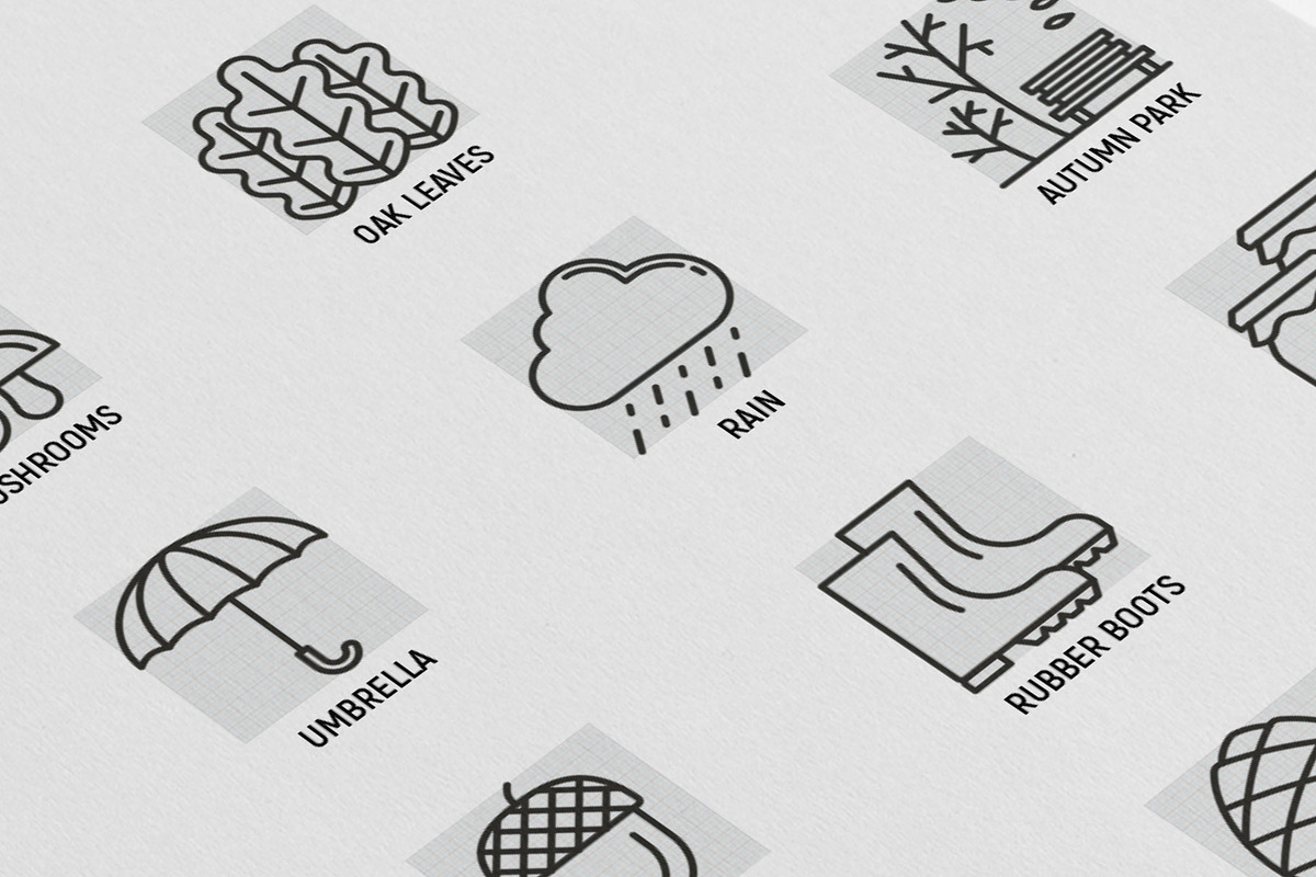 Autumn | 16 Thin Line Icons Set, an Outline Icon by Alex Blogoodf (Photo 7 of 9)