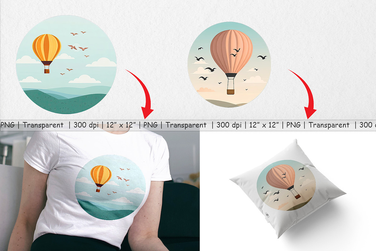 Bird Hot Air Balloon Clipart, a Graphic by Artnoy (Photo 3 of 5)