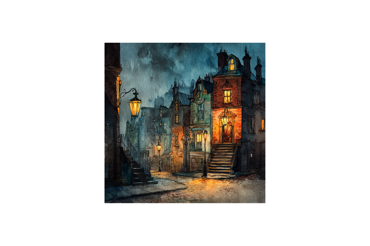 Spooky Victorian Street Backgrounds, a Wallpaper Graphic by PcuDesigns Illustrations (Photo 2 of 3)