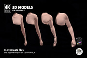 8 half Sleeve Procreate 3d Models v2, a Brush Add-On by Luuuka studio (Thumbnail 4 of 6)