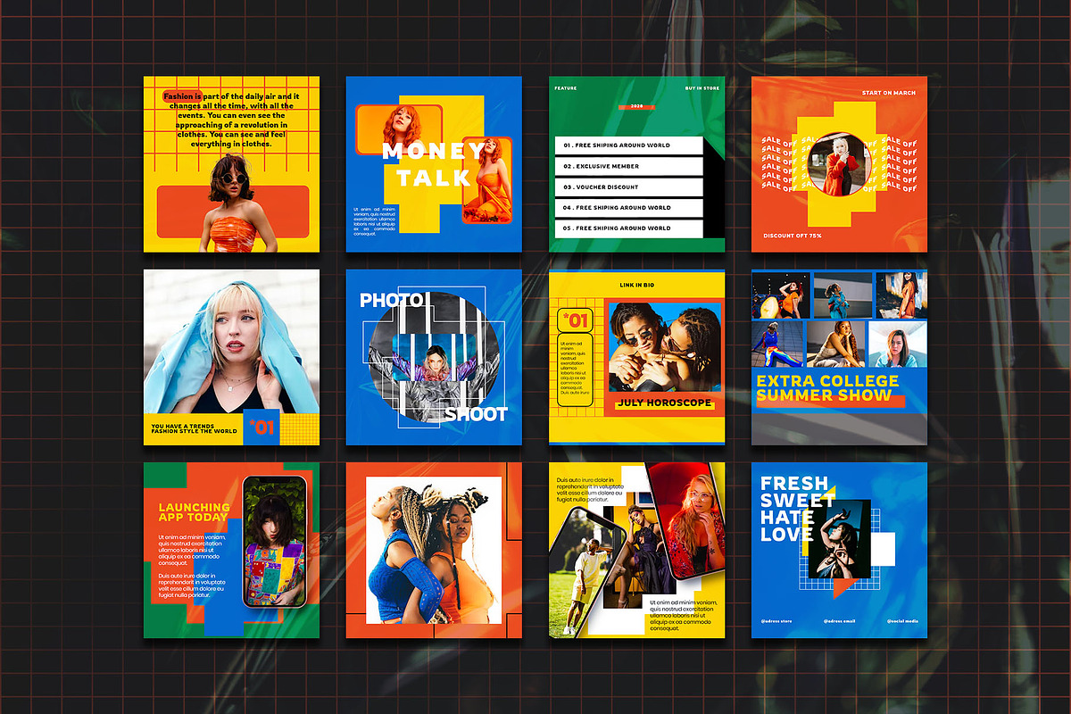 Retro Festfas Instagram | Photoshop, a Social Media Template by Azruca (Photo 2 of 6)
