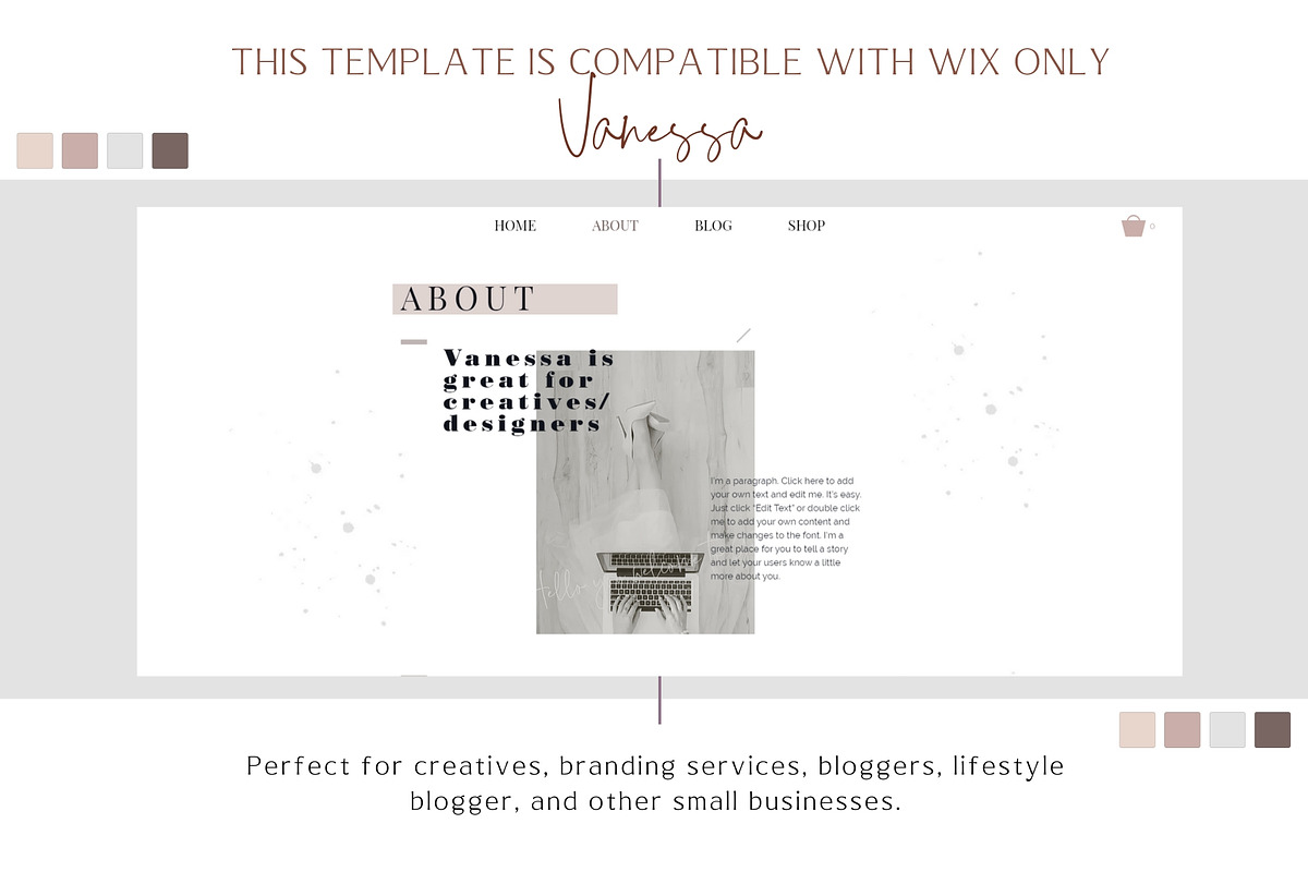 WIX Website Template Vanessa, a Wix Template by Brand & Palms (Photo 3 of 6)