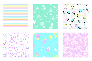 80s & 90s Pastel Shapes Patterns