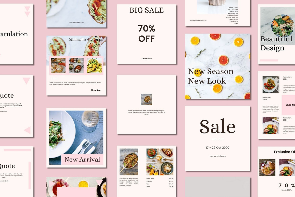 Food Blogger Social Media Templates, a Social Media Template by BoontenStudio (Photo 2 of 7)