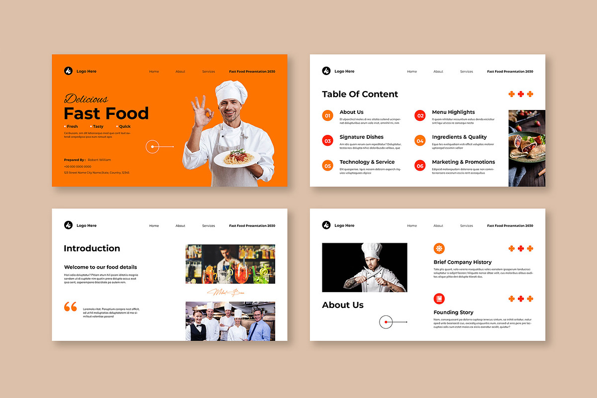 Fast Food Presentation Template, a Presentation Template by Mighty-Slide (Photo 2 of 5)