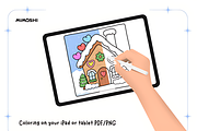 Gingerbread House Coloring Pages, a Seasonal Illustration by Design Station (Thumbnail 4 of 4)