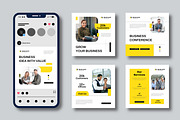 Yellow Business Social Media Layout, a Social Media Template by MightyDesign (Thumbnail 1 of 8)