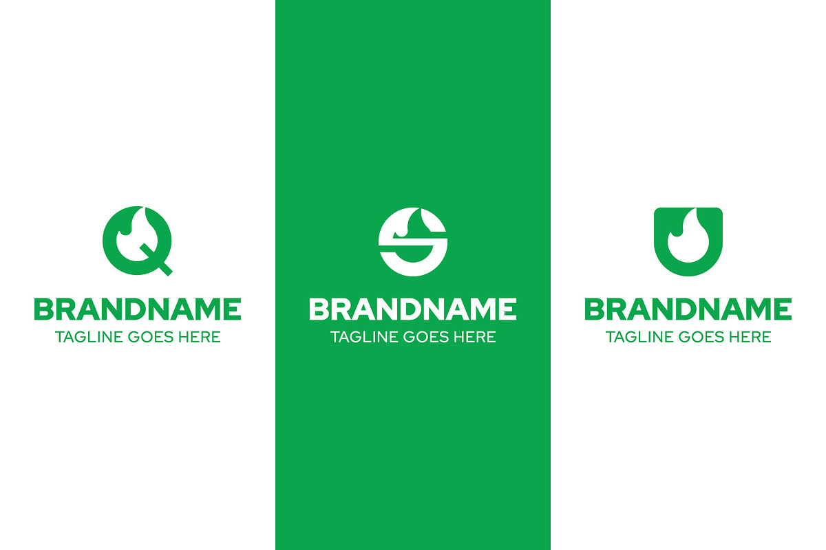 Letter Q S U Fire Simple Logo Set, a Branding & Logo Template by Pray Art Design Studio (Photo 1 of 2)