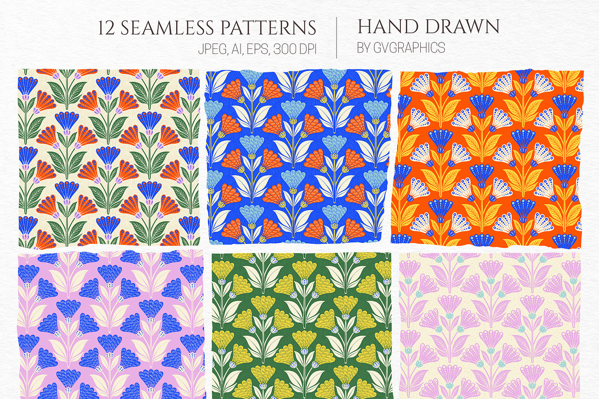 Royal Blue Patterns, a Pattern Graphic by GVGraphics (Photo 4 of 9)