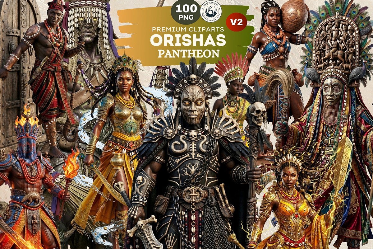 Orishas Pantheon Gods Cliparts, a Person Illustration by ThatsDesignArt (Photo 1 of 16)