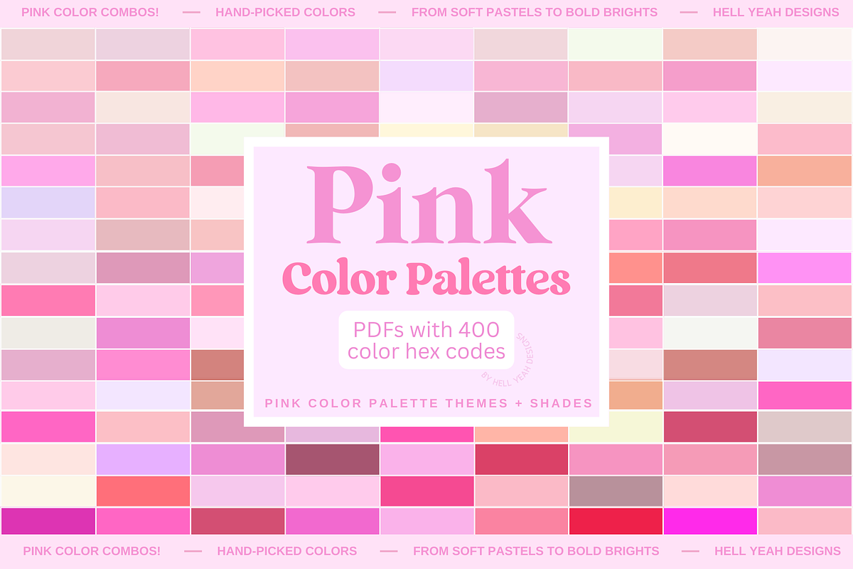 Pink Color Palettes Themes & Shades, a Palette Add-On by Hell Yeah Designs (Photo 1 of 10)
