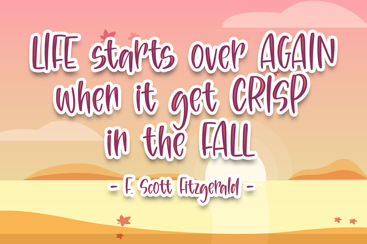 Autumn Sunset, a Sans Serif Font by Dm Studio (Photo 4 of 7)
