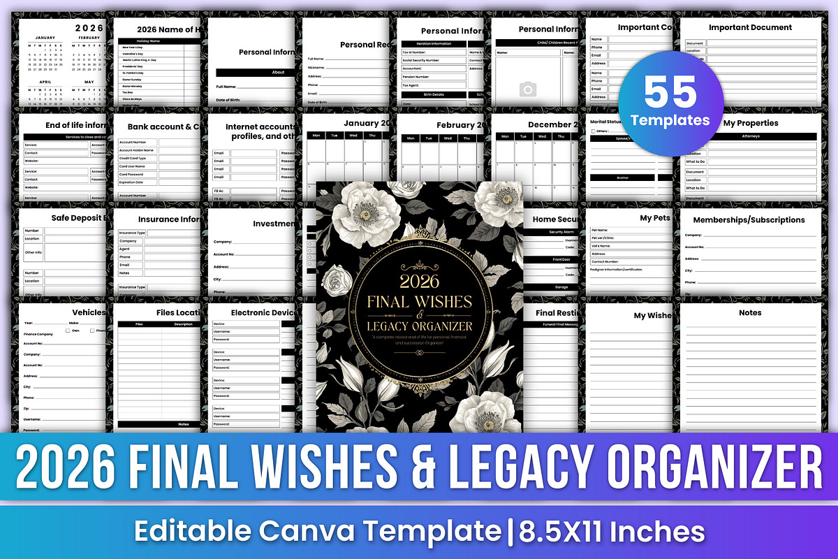 2026 Final Wishes & Legacy Organizer, a Stationery Template by Mustafiz (Photo 1 of 8)