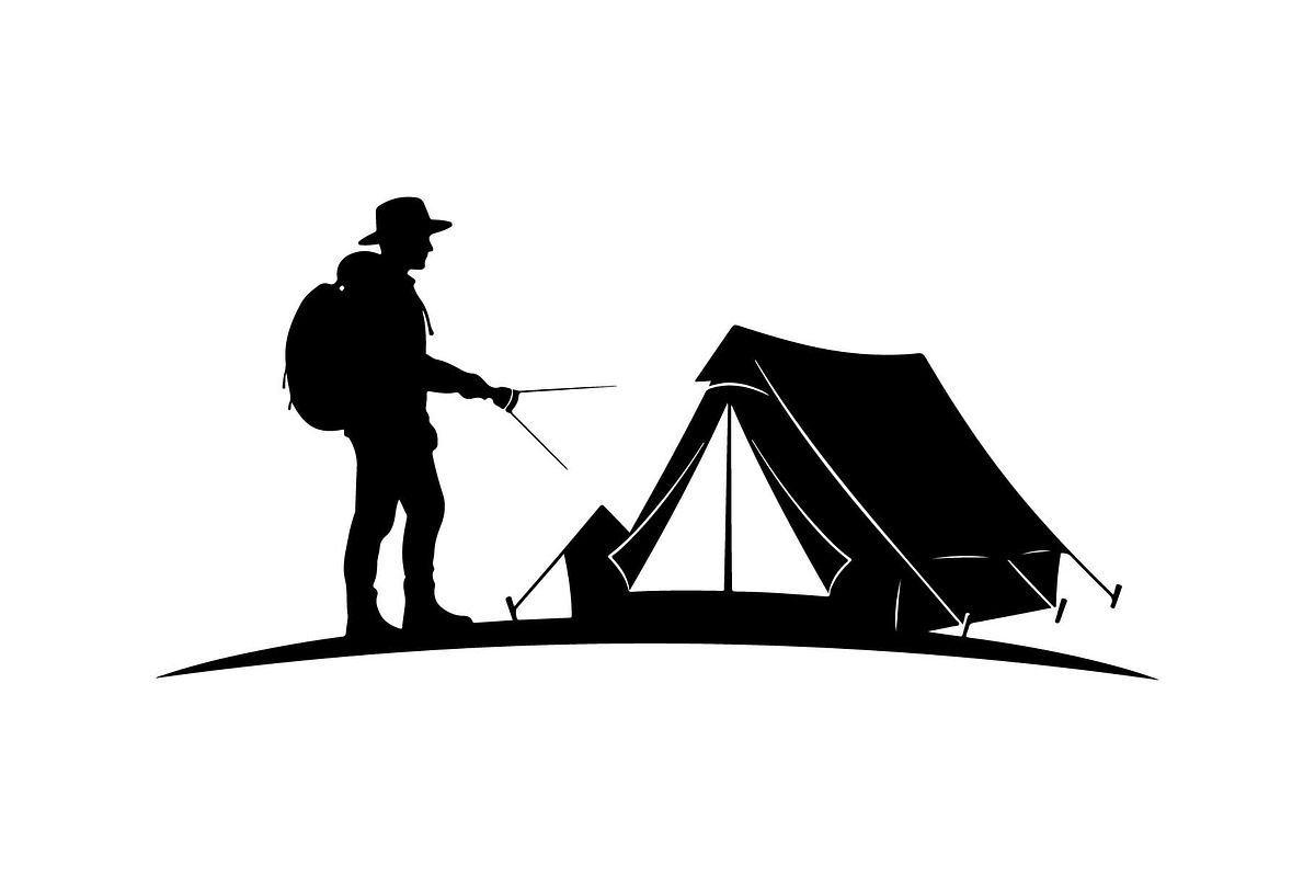 Wild Camping Silhouette Set, an Object Graphic by yasushie (Photo 4 of 6)
