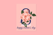 happy women's day cards set, a Card Template by designbydi (Thumbnail 5 of 9)