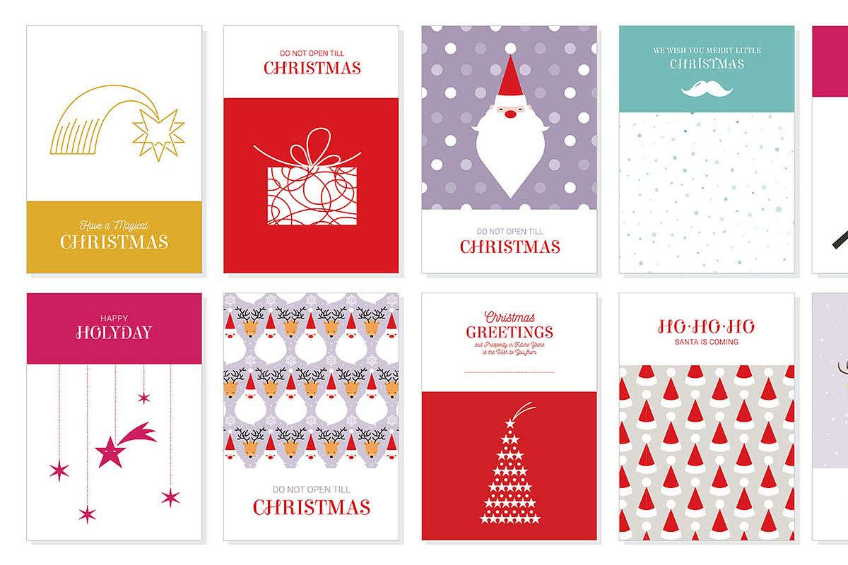 50 Christmas Greeting Cards Set, a Poster Template by Pingebat (Photo 8 of 9)