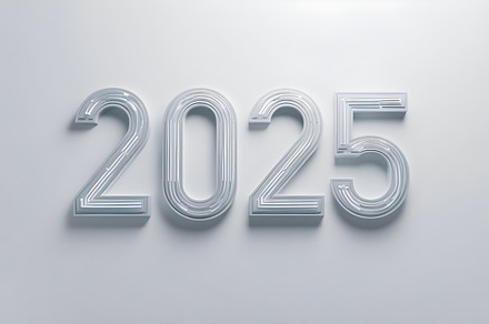 New Year 2025: 3D Layered Numerals, a Business Photo by Canvagator