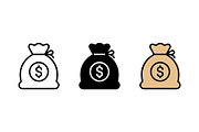 Money Bag Icons, a Solid Icon by Artonix (Thumbnail 2 of 2)