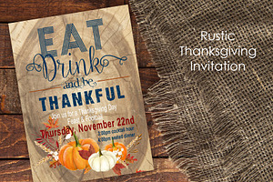 Be Thankful Thanksgiving Invitation