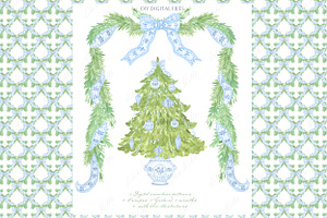 Chinoiserie Christmas Blue Family