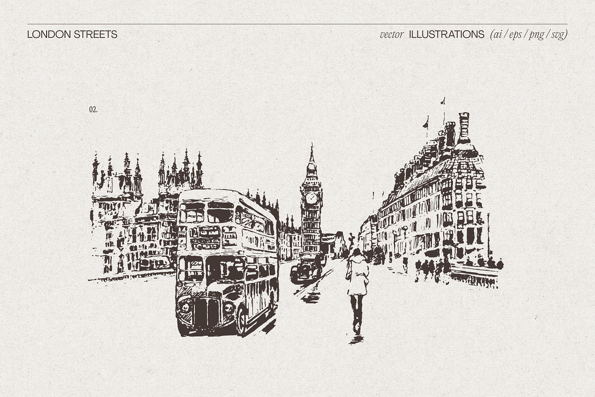 London Street Scene Sketches, a Work Illustration by TheMountBirdStudio (Photo 4 of 6)
