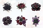 Dark Moody Gothic Flower Clipart, an Illustration by RobertsArt (Thumbnail 5 of 7)