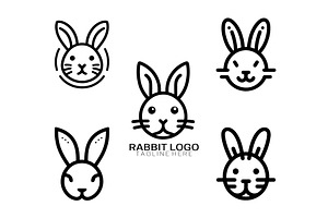 Set of Rabbit line art logo design, a Branding & Logo Template by Vectorium Studio